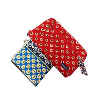 RETIRED Vera Bradley Americana‎ Red wallet & Riveira Blue kiss lock photo album.